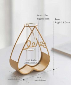 Heart Shape Gold Glass Tube